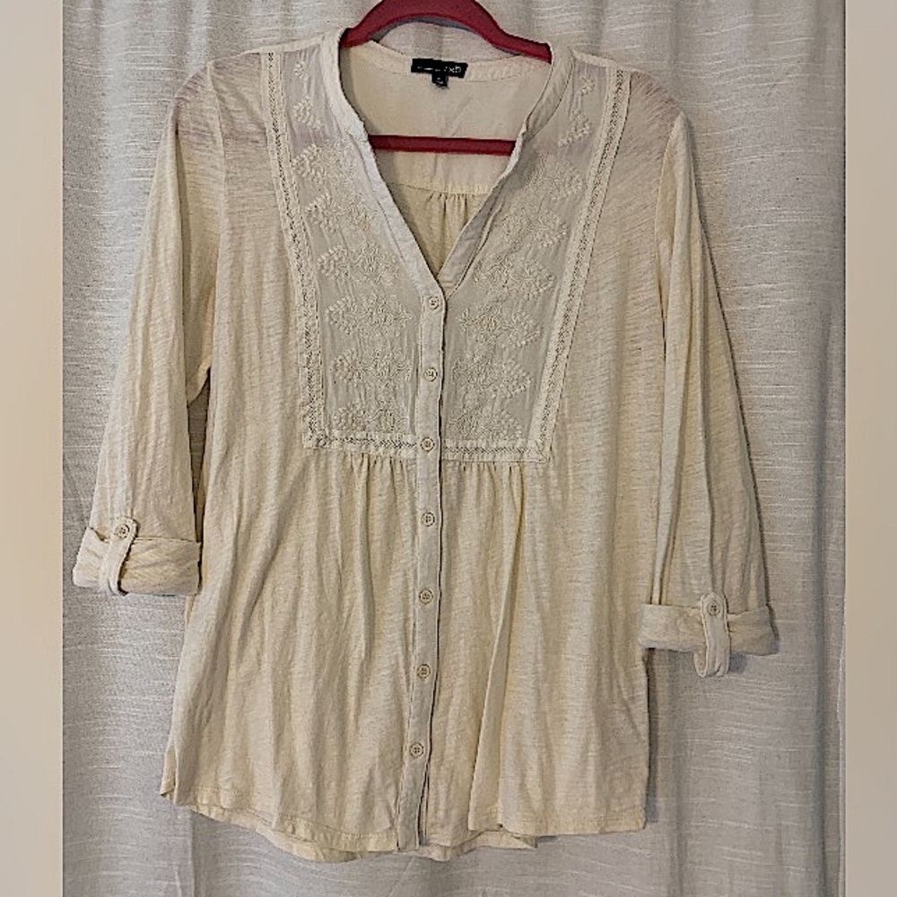 Cream bohemian work shirt